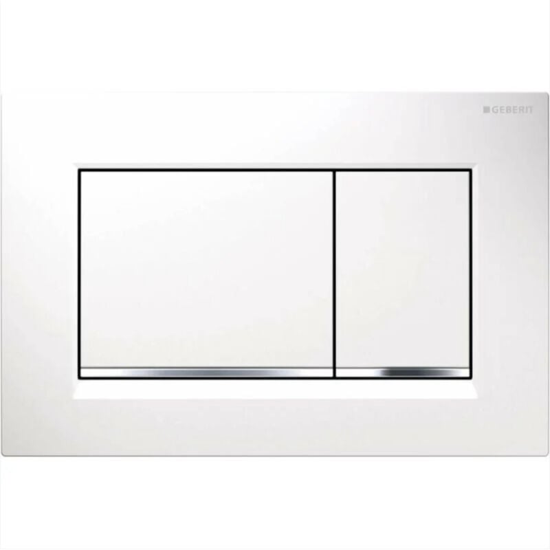 Pour Geberit Sigma30 - Plaque de commande Sigma30, blanc/chrome 115.883.KJ.1