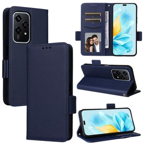 Pour Honor 200 Lite 5G (6.7\") Housse Téléphone Flip en PU Cuir Housse de protection en cuir Business antichoc - navy blue