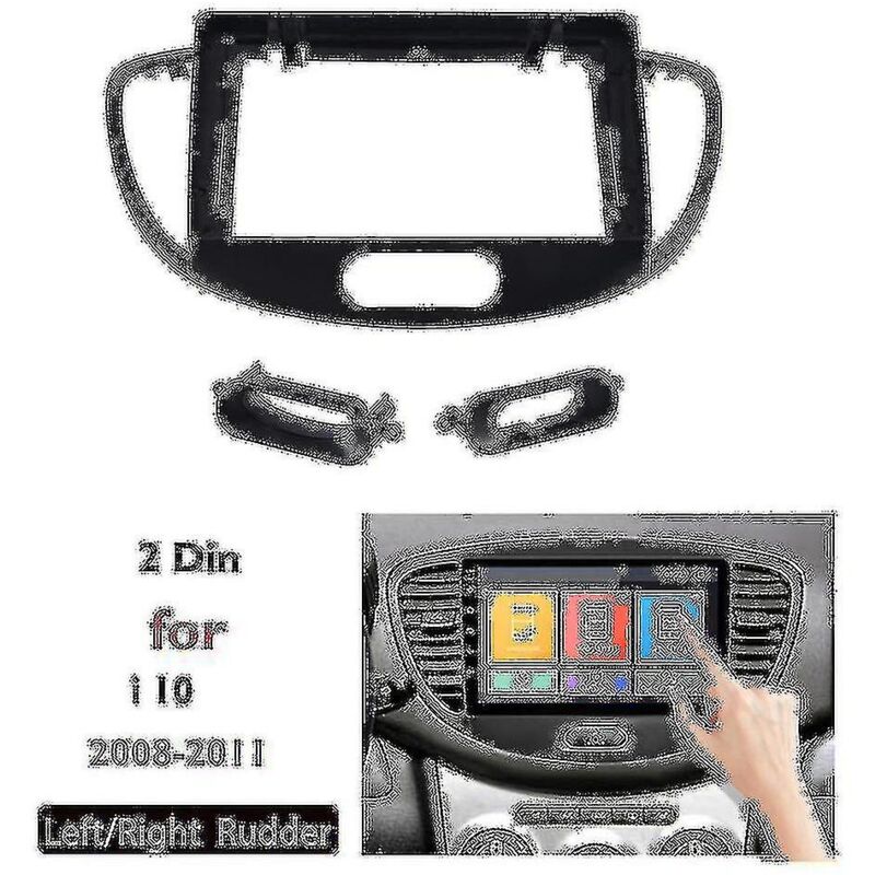 Pour I10 2008-2011 9 pouces 2 Din tableau de bord de voiture Radio Fascia Dash Mp5 Player dvd Adaptateur Panneau