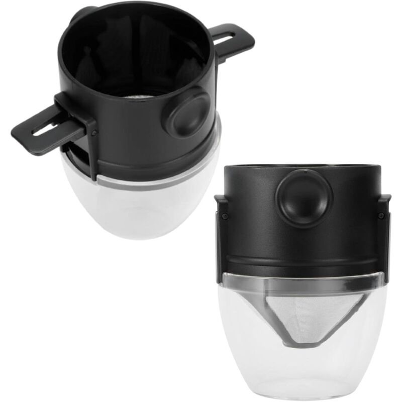 Pour into the coffee maker, 2pcs portable reusable stainless steel paperless coffee filters for travel coffees