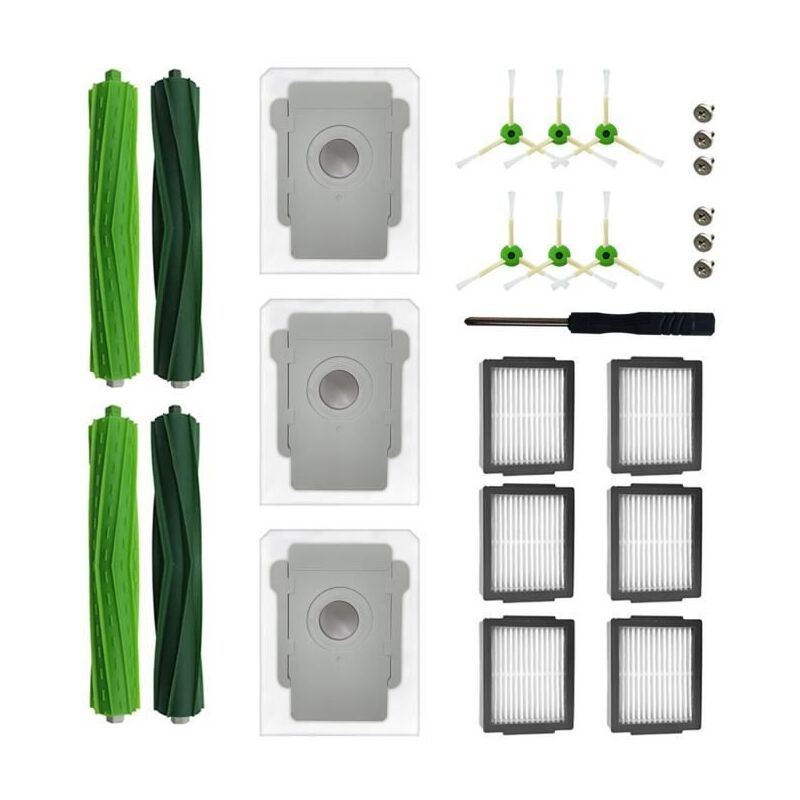 Forehill - pour IRobot Roomba I7+ J7 plus J7+ I3 plus I3+ I4 I4+ I6 I6+ I8 I8+ E5 E6 E7 Brosses en Caoutchouc Filtres accessoire d'aspirateur