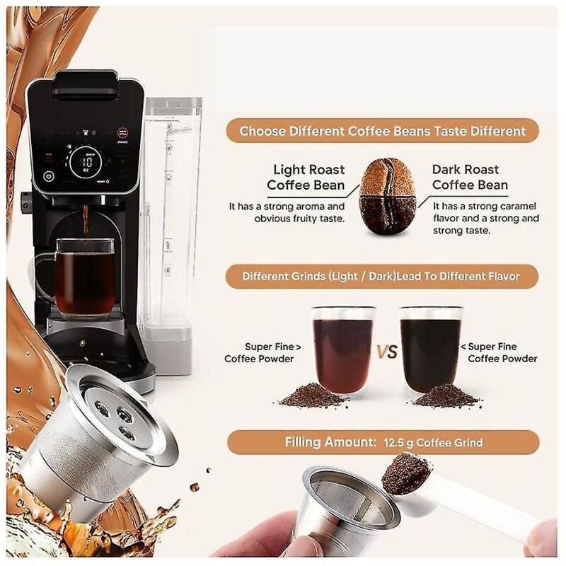 Pour la machine à café Ninja Cfp201 Cfp301 Capsule de café en acier inoxydable à circulation k Cup à trois trous