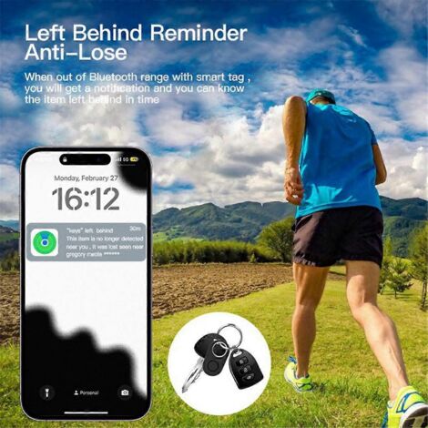 Pour la prévention des pertes du traceur pour animaux de compagnie Find My Find, noir--