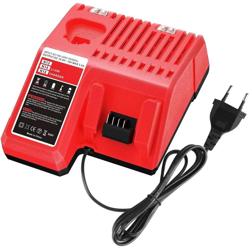 Basetbl - Pour M18 & M12 M14 Chargeur Rapide Remplacement pour Milwaukee Batterie 12V-18V xc Lithium-ION 48-59-1812 48-59-1808 Batterie 12V-18V