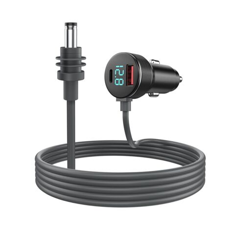 pour Mini Câble D'Alimentation CC 65 W Chargeur Type-C Prise USB Allume-Cigare avec Affichage LED Voltmètre