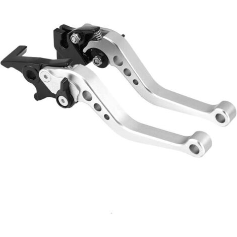 pour motorcycle brake lever 1 Paire de levier de frein à tambour pour embrayage universel de moto CNC en aluminium de 22 mm 7/8 "en aluminium CNC(Blanc argenté)