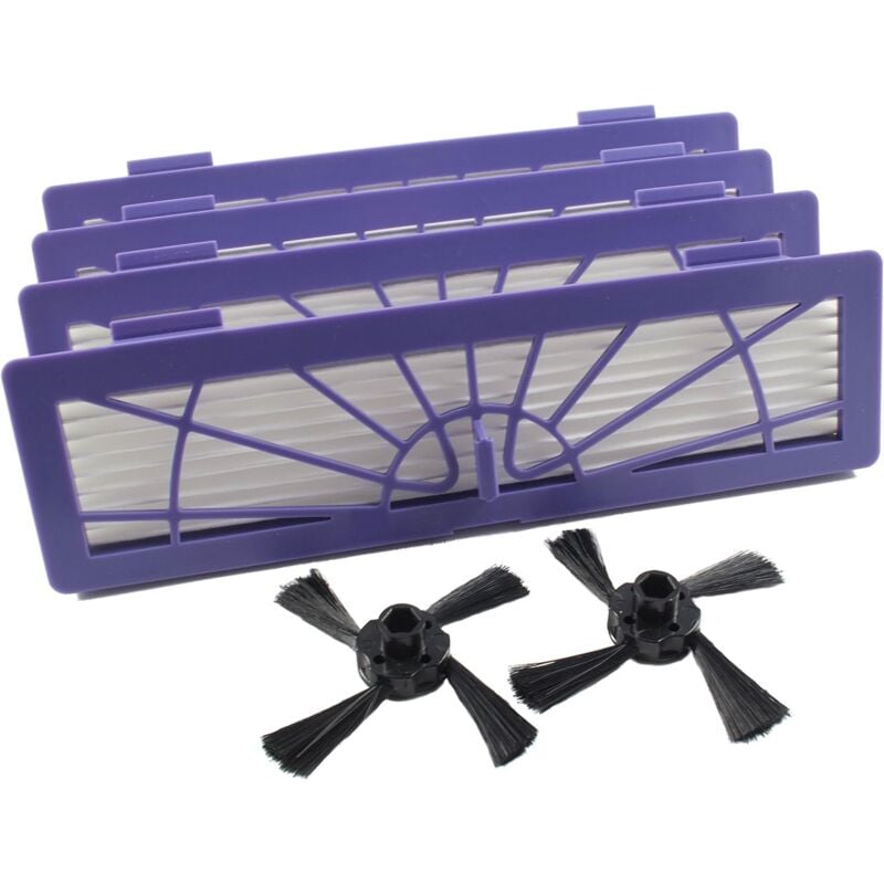 Pour Neato Botvac Connected d Series D7 D80 D85 D3 D75 D5 70E 75 80 85 Pièces D'Aspirateur - 2 Brosses Latérale Et 4 Filtres Haute Performance Pour