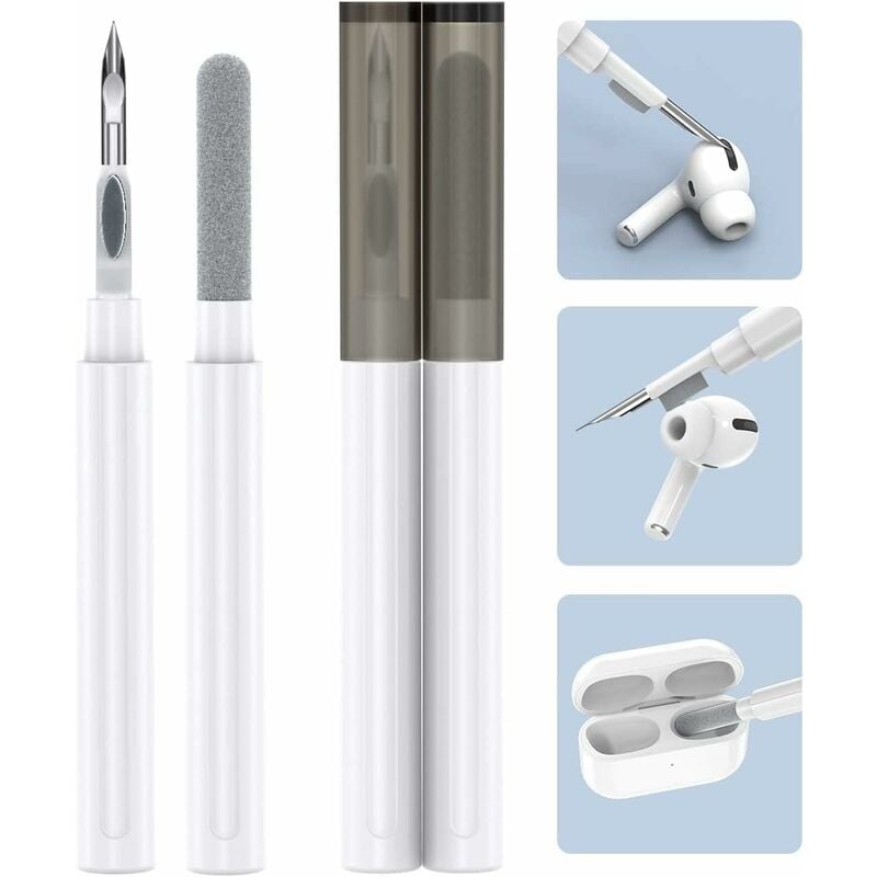 Pour Nettoyeur pour Airpods, Casque Bluetooth Stylo de Nettoyage pour Airpods Pro 1 2 3 Samsung mi Android Écouteurs, Cleaning Pen/Clean Kit 3 en 1