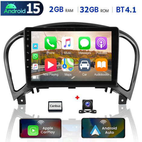 Pour Nissan Juke 2010-2018 Android 15 autoradio GPS Radio Headunit Apple Carplay RDS Navi WIFI - 2+32G CAM