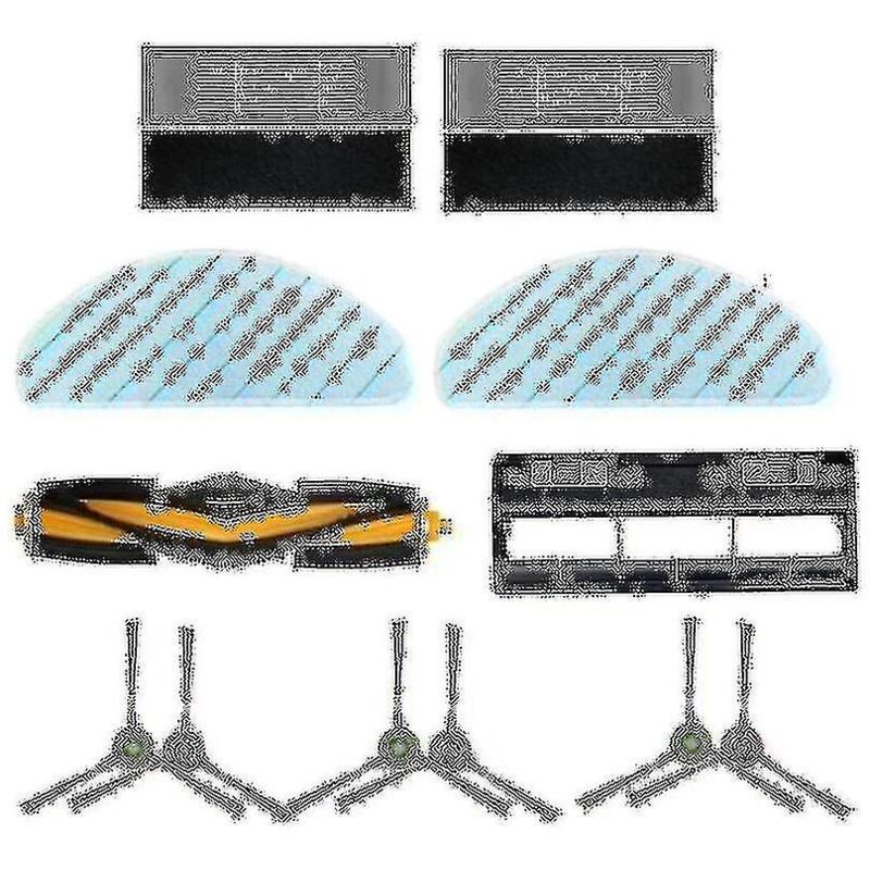 Pour Ozmo T9 Robot Brosse principale Couvercle de brosse principale Brosse latérale Filtre Hepa Chiffon de vadrouille Accessoires
