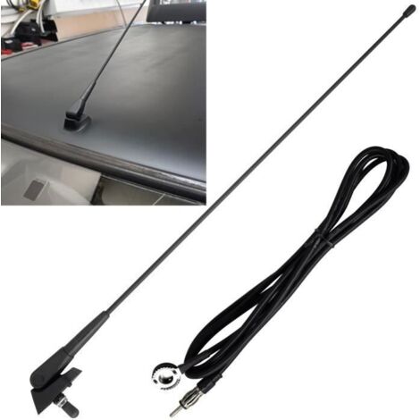 Pour Peugeot 106 205 206 306 309 406 Citroën Berlingo Kit d\'Antenne de toit de voiture noir(base + mât) +Câble d\'antenne Radio FM