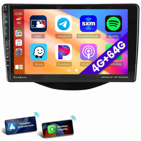 Pour Peugeot 108 Toyota Aygo Citroen C1 Autoradio Android 15 Carplay USB Navi BT Type-C 4+64G