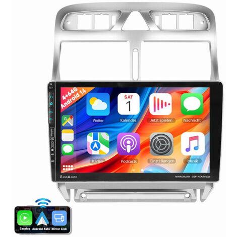 Pour Peugeot 307 2007-2013 Android 14 Carplay Autoradio WIFI GPS RDS USB Type-C 2+32G