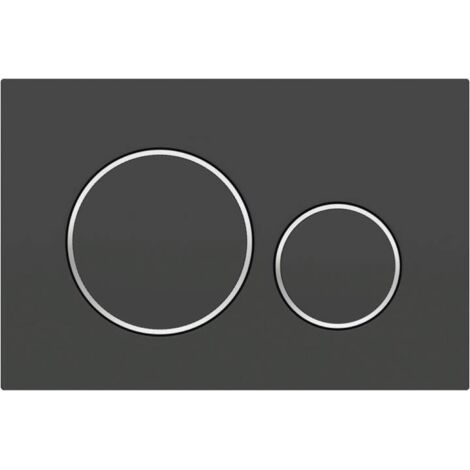 Pour plaque d'actionnement Geberit Sigma20 pour double chasse d'eau : laqué noir mat, revêtement effet perle, chrome brillant (115.882.14.1)