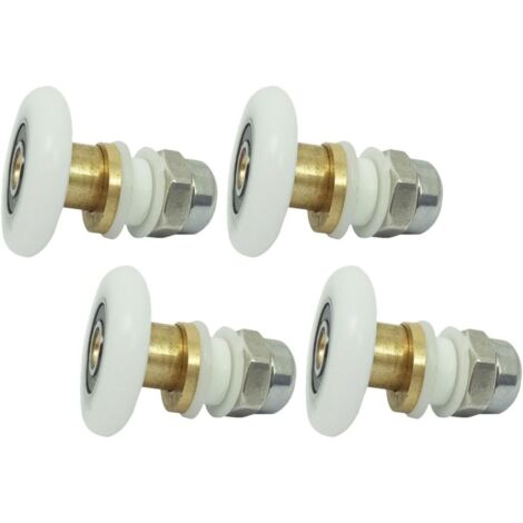 pour portes coulissantes en verre 4 petites roulettes pour