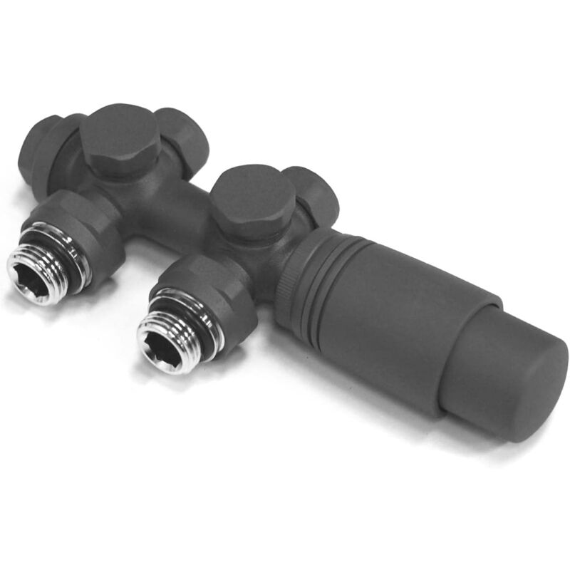 Pour raccordement de radiateur avec thermostat raccord de chauffage 50 mm forme d'angle et de canal raccord mural anthracite