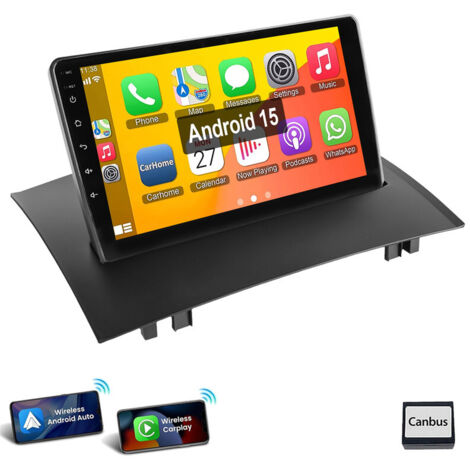 Pour Renault Megane 2 2002-2009 Android 15 Autoradio Carplay GPS RDS WIFI 2+64G