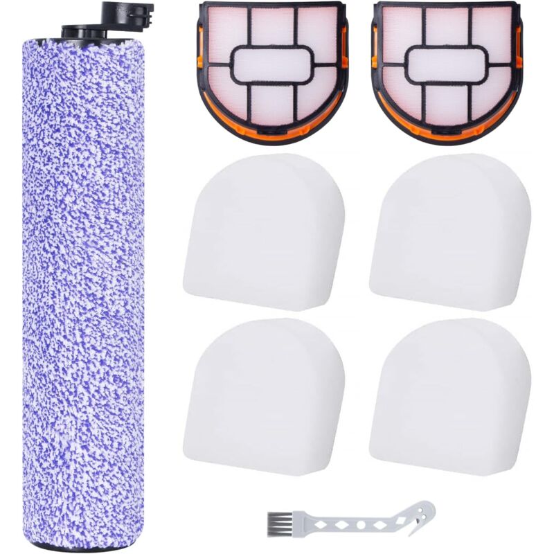 Rouleau brosse et filtre pour Shark WDB1F2 pour aspirateur pour HydroVac XL 3 en 1 (1 brosse rouleau + 2 filtres + 4 cotons filtrants + 1 brosse de