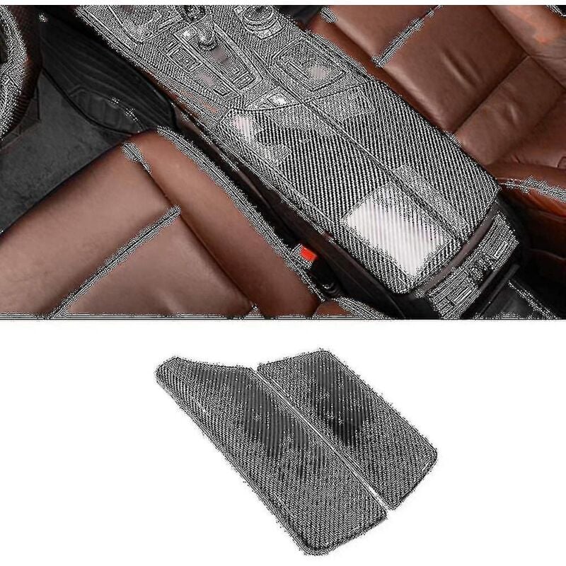 Pour - Série 5 F10 2011-2016 Accoudoir central en fibre de carbone Couvre-boîte Console Boîte de rangement Garniture Co