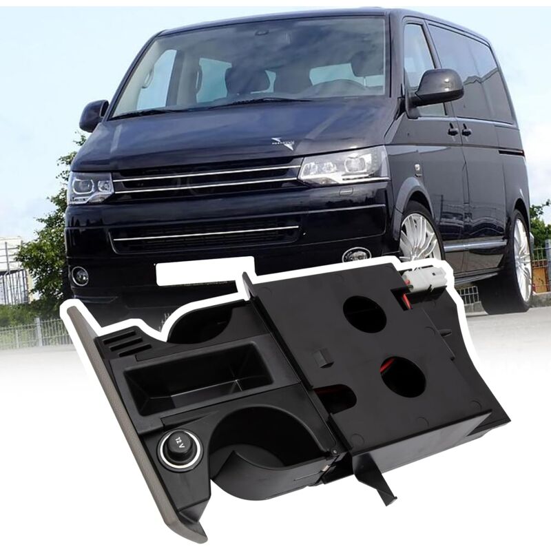 Pour T5 Transporter Ashyray Cup Coin Holder Dual Drink Gris rhd 7H285860130T