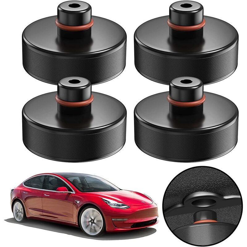 Pour Tesla Model 3 Lot de 4 patins en caoutchouc Rolling Jack et support universel en caoutchouc pour voiture et réglage pratique pour voiture et