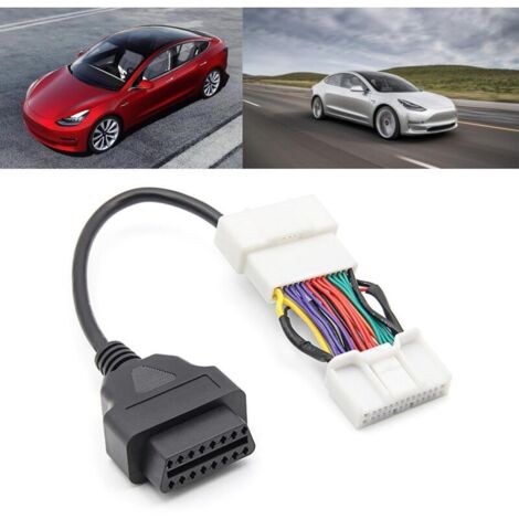 Pour Tesla-modèle 3 Y adaptateur de connecteur Obd à Obd2 16pin câble d'outil de Scanner de voiture
