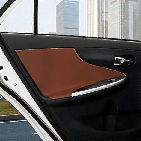 Pour Toyota Corolla 2007-2013 : 4 pièces de housses de protection en cuir microfibre pour poignées de porte intérieures (marron).