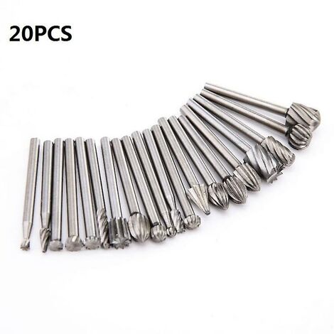 Pour une perceuse 20 pièces 3mm buses de foret à bois pour accessoires Dremel Hss acier inoxydable sculpture sur bois outils ensemble travail du bois