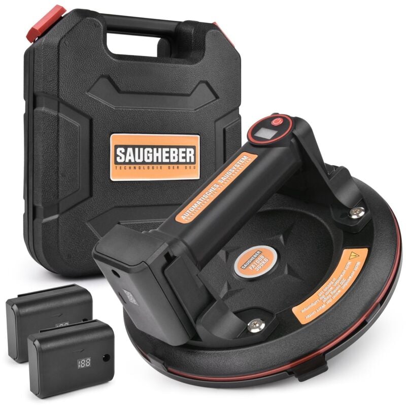 Pour usage intensif Ventouse électrique de 200 mm Capacité de charge 300 kg, ventouse avec 2 batteries, aspiration automatique, ventouse à vide pour