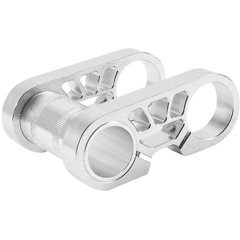 Pour vélo pliant, double potence, guidon allongé de 31,8 mm, potence réglable en aluminium, argent