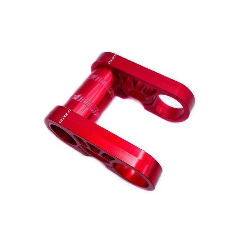 Pour vélo pliant Potence double Potence de guidon allongée de 31,8 mm Potence réglable en aluminium, rouge