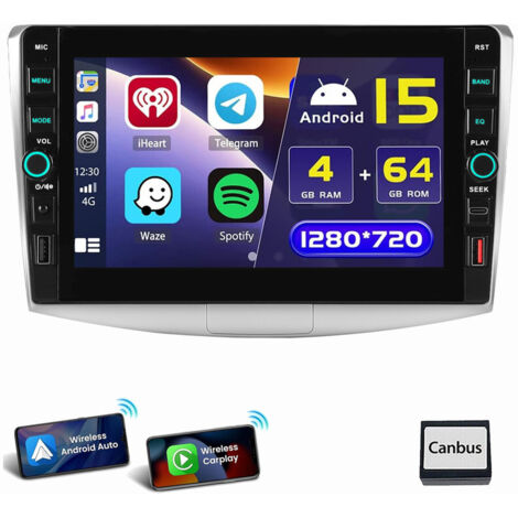 Pour VW Passat B7 2010-2015 10.1" Autoradio Apply CarPlay Android 15 USB Tyoe-C GPS Bluetooth 4+64G