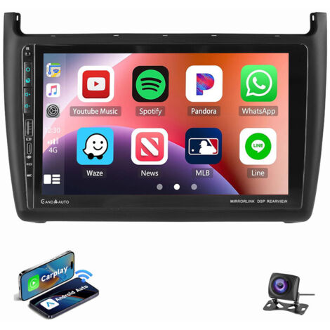 Pour VW Polo 6R 6C 2009-2017 9" Carplay Autoradio Android 15 GPS WIFI Type-C 2+32G CAM