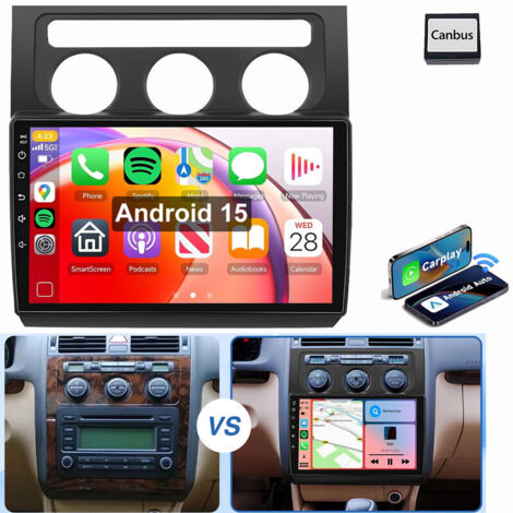 Pour VW Touran 1T1 1T2 1T3 2004-2008 Android 15 Autoradio GPS wifi Carplay 1+32G
