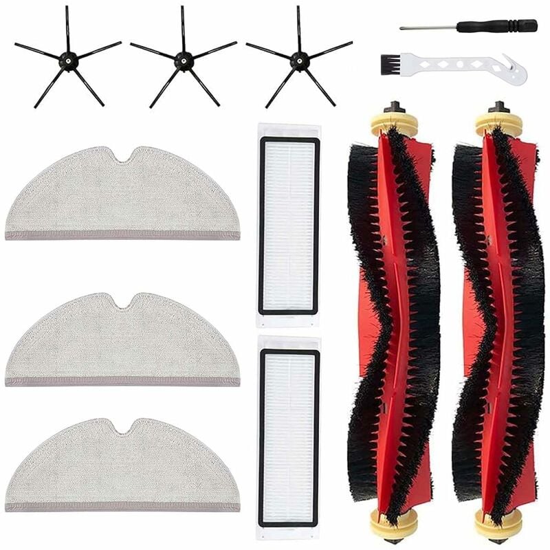 Lot de 9 Ensembles d'accessoires pour aspirateurs,Pour Xiaomi Mijia 1S Sweeper Accessories S50/S55/T4/T6/T7,Main Brush Side Brush Filter Wipes,2