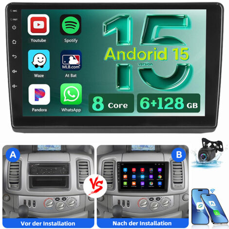 Pourr Opel Vivaro A Renault Trafic 2001-2009 Android 15 Autoradio GPS 4G LTE WIFI 6+128G CAM