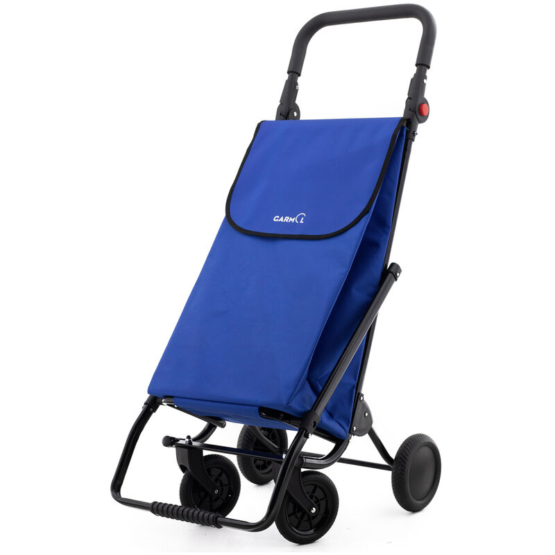 Poussette de Marché Pliante 2+2 roues Directionnelles 55L Bleue