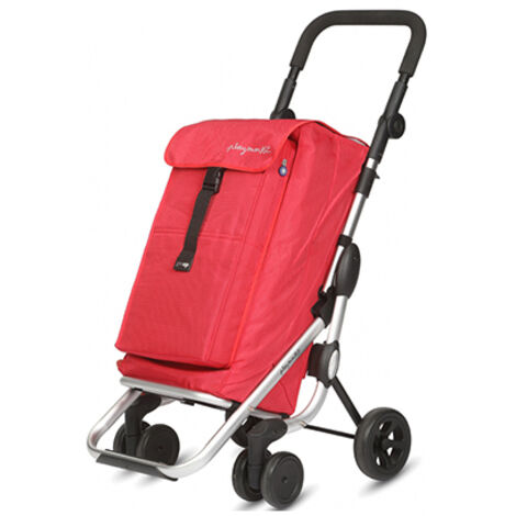 poussette de marché 4roues 40l rouge - 24910c 353 - playmarket