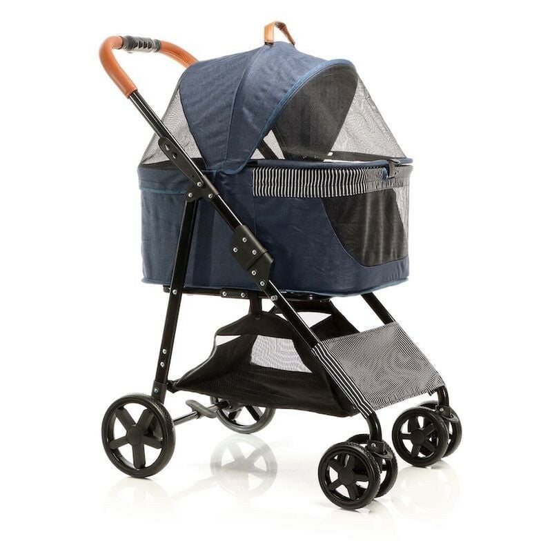 Poussette pour Chiens ou chats : Bleue & 2 en 1. Modèle Classique - Bleu