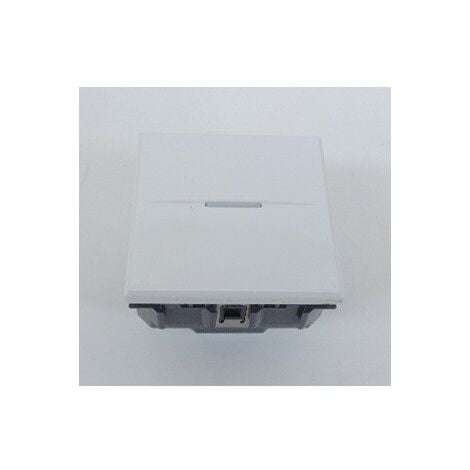 Poussoir 10A axial blanc 2 modules contact NO 250V borne auto AXOLUTE BTICINO HD4005M2A