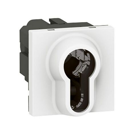 Poussoir à clé Mosaic 2 modules avec 3 positions par inverseur avec position arrêt 6A 250V blanc LEGRAND 077075