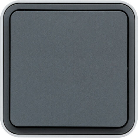 Poussoir à fermeture étanche Cubyko complet en saillie - Gris - WNC020- Hager