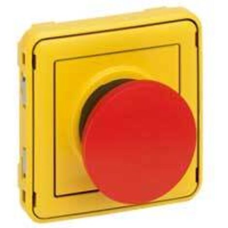 Poussoir à impulsion d'arrêt composable gris/jaune LEGRAND PLEXO 069547