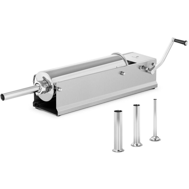 Poussoir à Saucisse Manuel 7 l Viande Horizontal En Inox 2 Vitesses + 4 Tubes