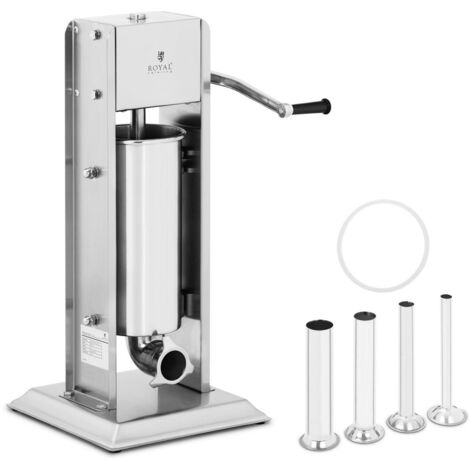 Poussoir à saucisse vertical 5 litres 4 tubes de remplissage acier inoxydable
