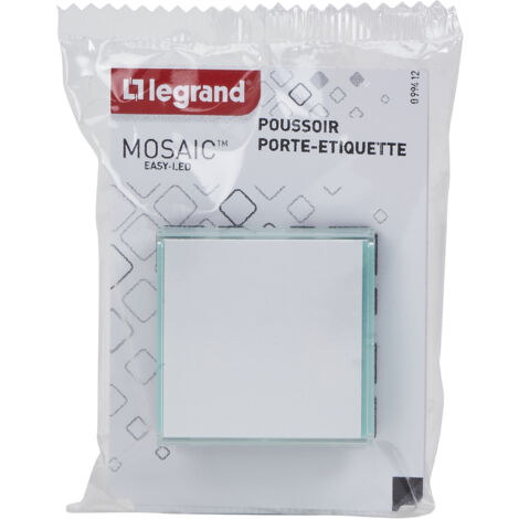 Poussoir avec porte-étiquette Mosaic Easy-Led 6A 2 modules LEGRAND 099412 blanc