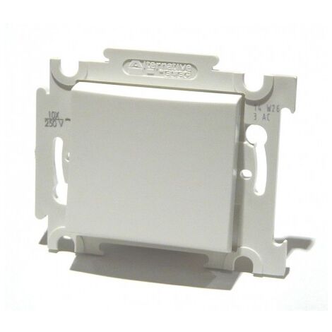 Poussoir blanc 10A O/F 250V encastré connexion auto fixation vis sans plaque ALTERNATIVE ELEC AE52006