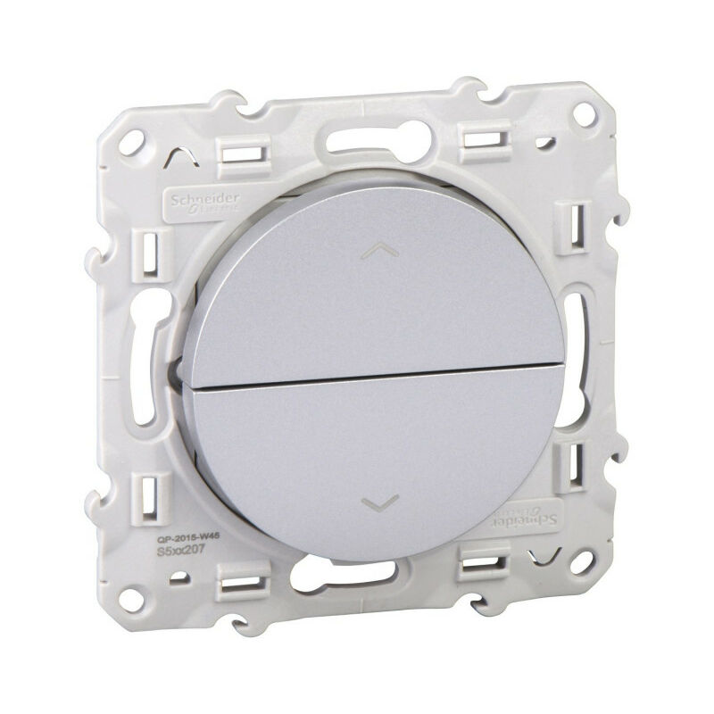 Schneider Electric - Odace, poussoir Alu, 2 boutons montée/descente pour volets-roulants