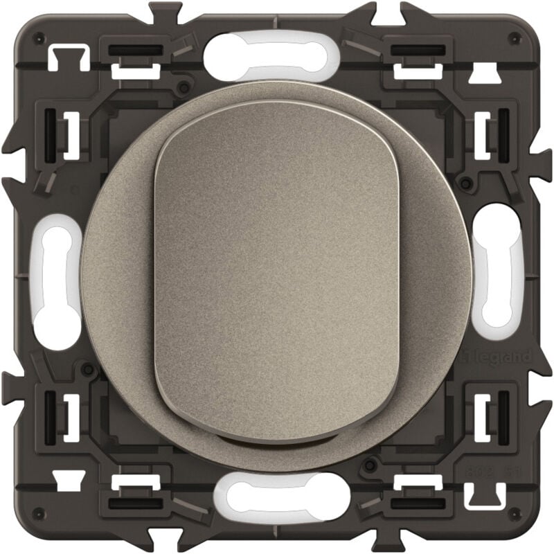 Legrand - Poussoir Céliane - Enjoliveur Titanium et support