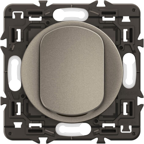 Poussoir Céliane enjoliveur Titanium et support LEGRAND CY0031